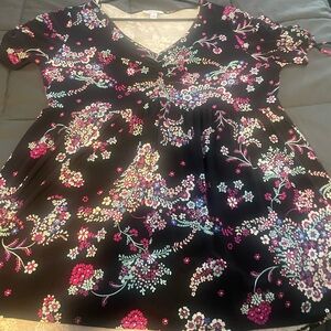 Floral Black Women's Top